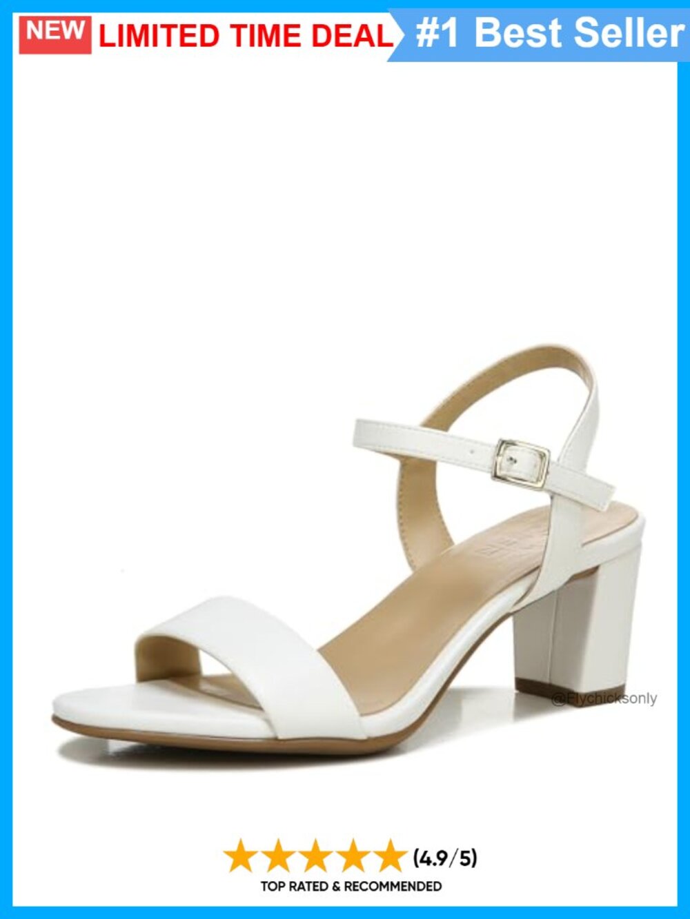 Bristol Block Heel Sandal Adjustable Ankle Strap Open Toe Dress Sandal
